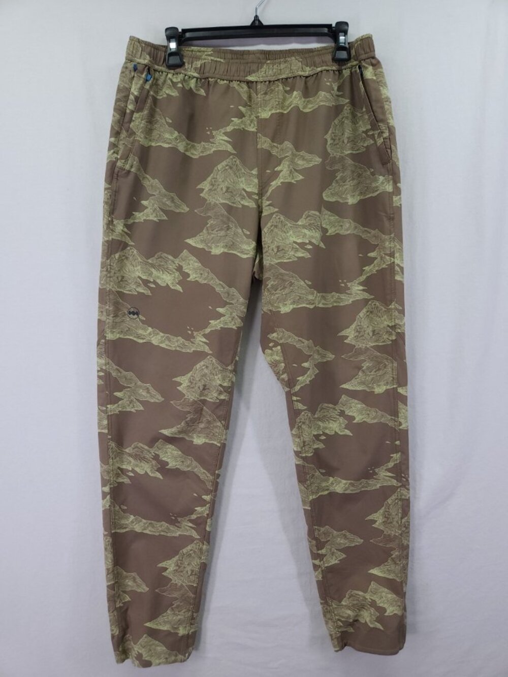 Janji Mens Size Large Transit Tech Athletic Running Pants Brown Camo Lightweight